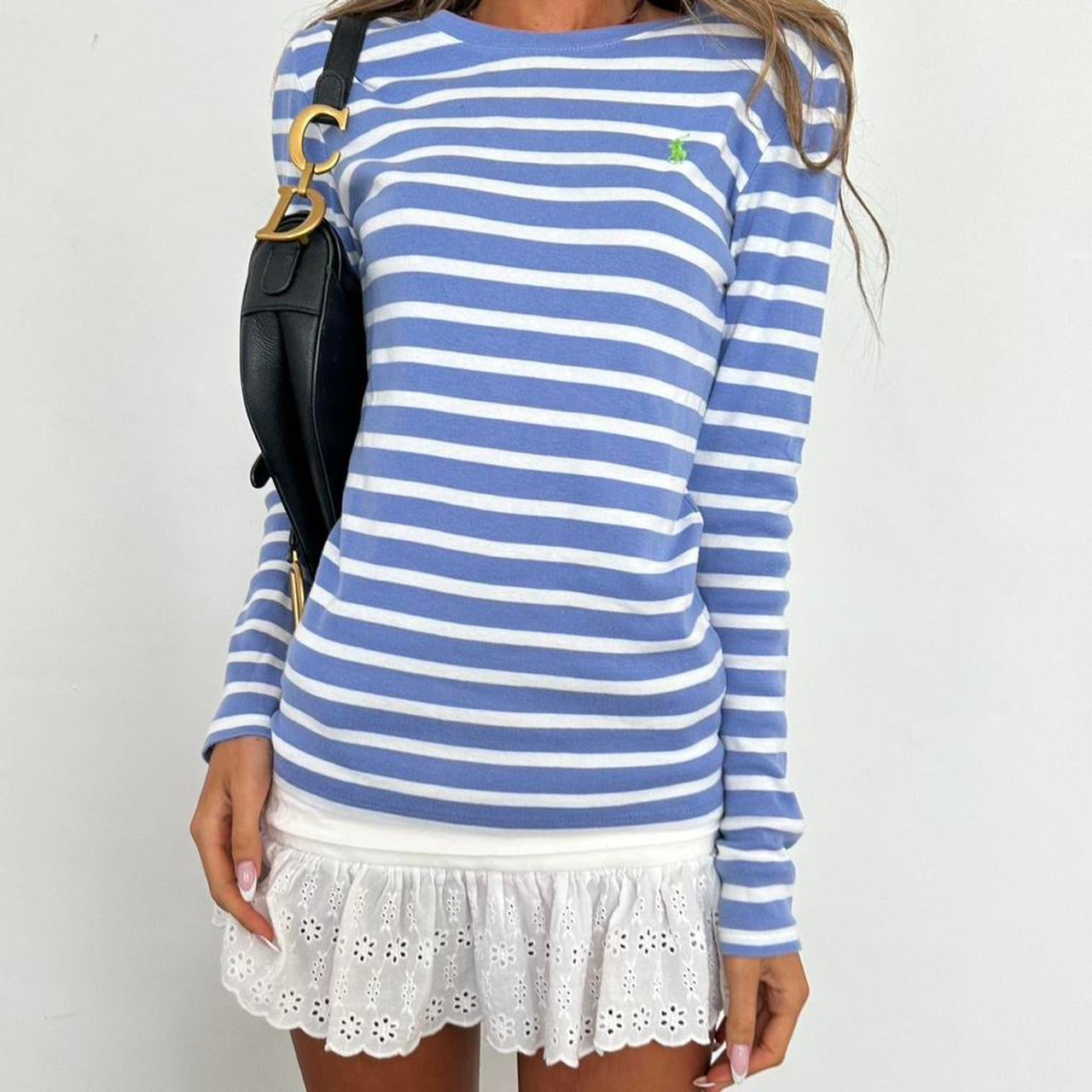 Vintage 90’s Polo Ralph Lauren blue striped long sleeve top