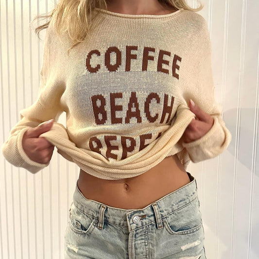 Vintage 2000’s coffee beach repeat sweater