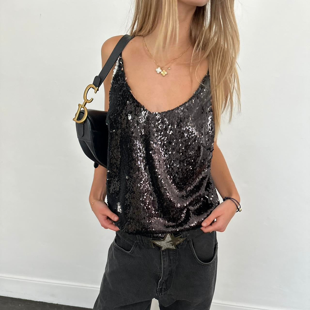 Vintage sequin embellished top