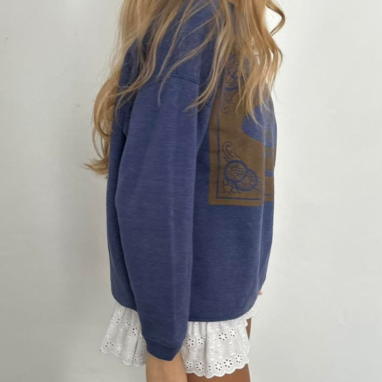 Vintage Paris Sport Club navy off the shoulder sweatshirt