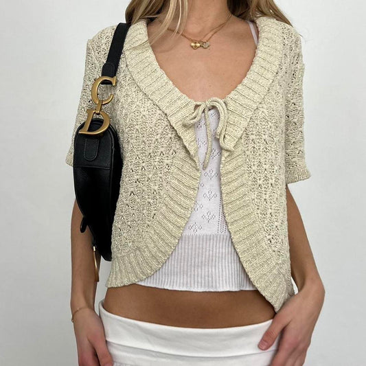 Vintage crochet layering cardigan top