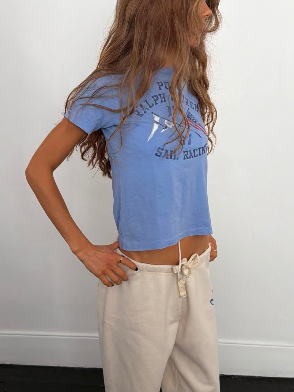 Vintage Ralph Lauren blue sail racing baby tee