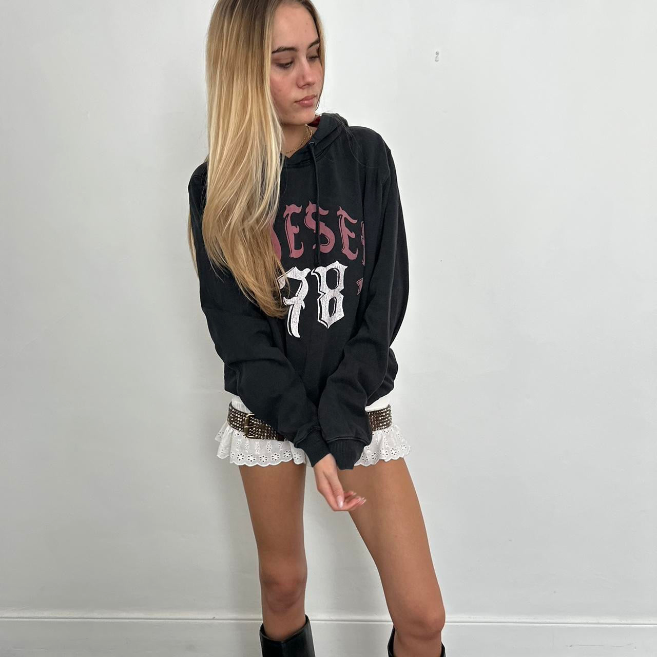 Vintage 90’s Diesel gothic letters hoodie