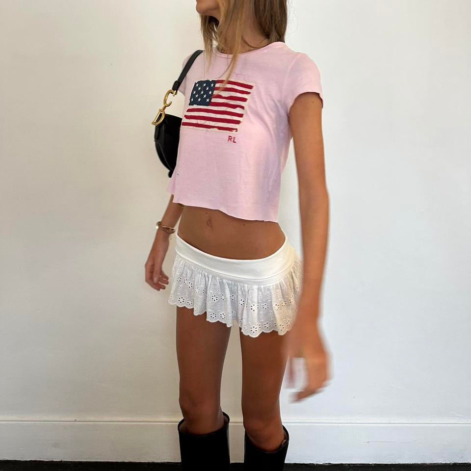 Vintage Ralph Lauren pink flag rare baby tee