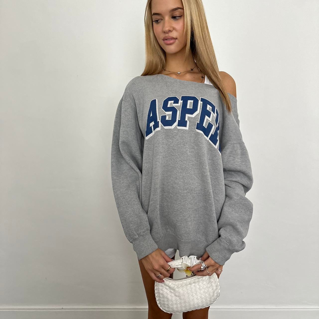 Vintage Aspen grey off shoulder sweatshirt