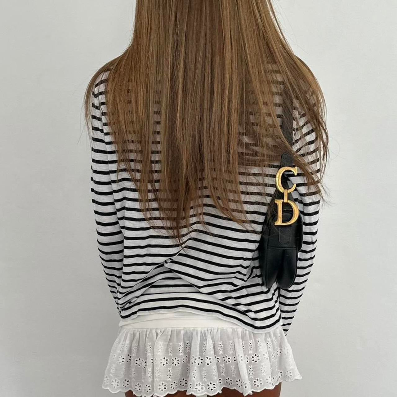 Vintage Ralph Lauren black striped long sleeve top