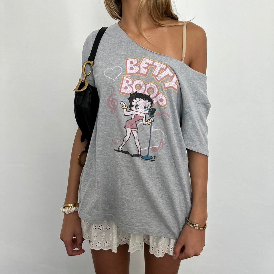 Vintage betty boop cute off shoulder top