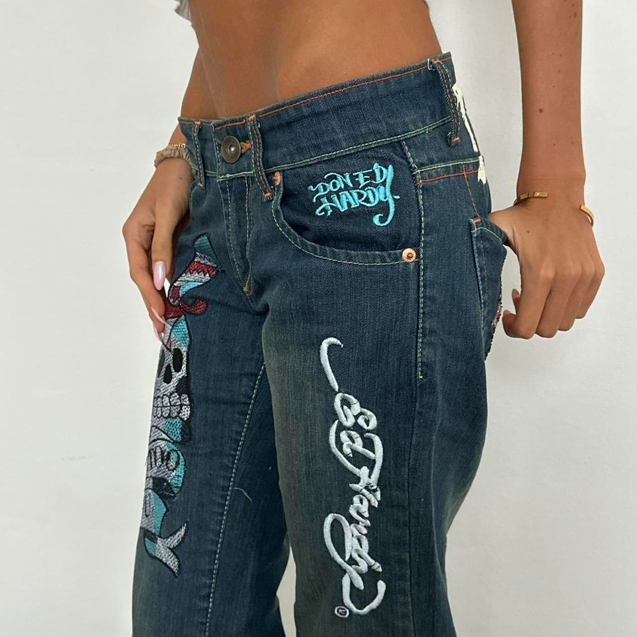 Vintage 2000’s Ed Hardy painting jeans
