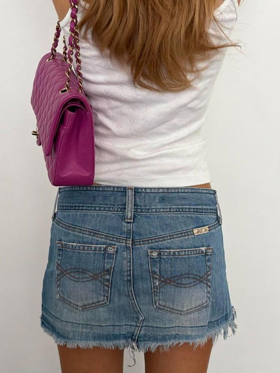 Vintage 00s Abercrombie and Fitch denim low rise mini skirt