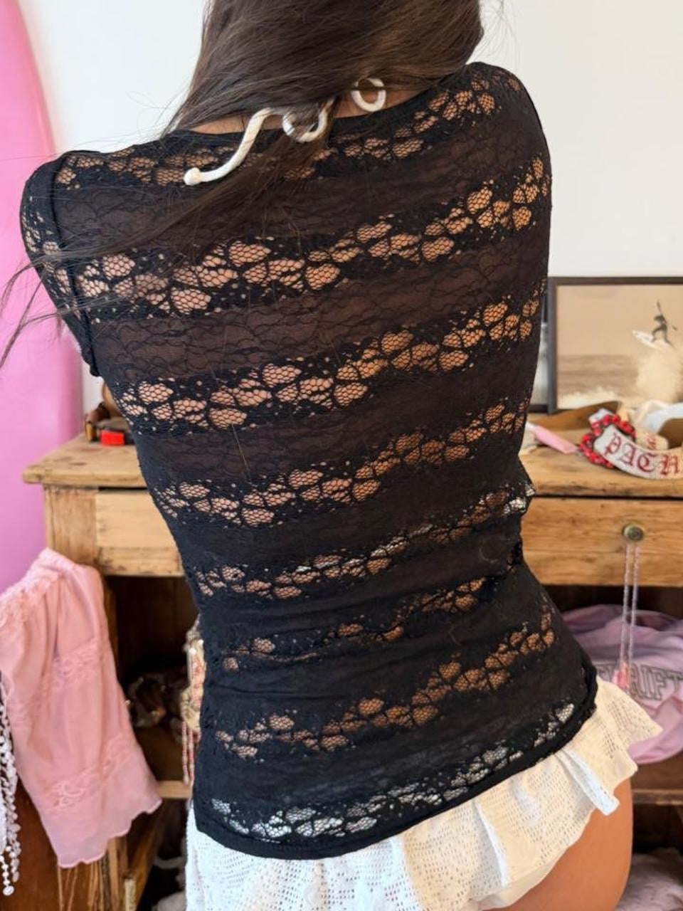 Vintage 90’s black lace top
