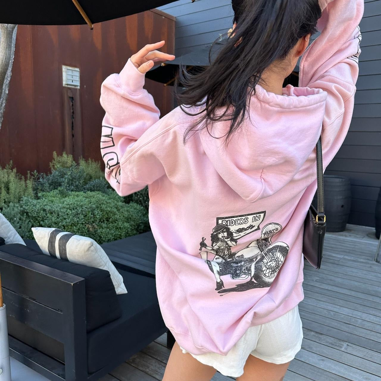 Vintage 90’s motorbike pink rare hoodie