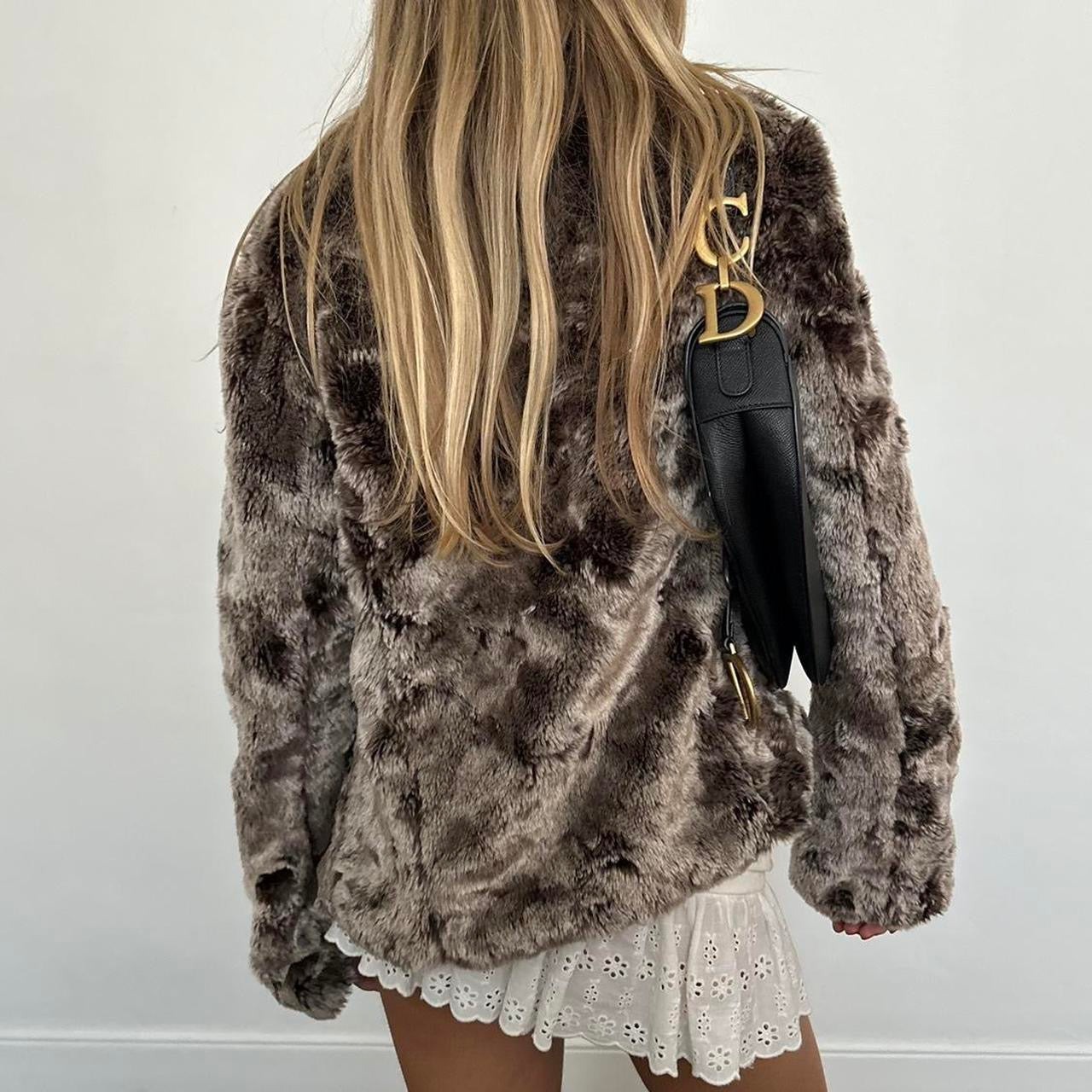 Vintage 2000’s brown faux fur jacket