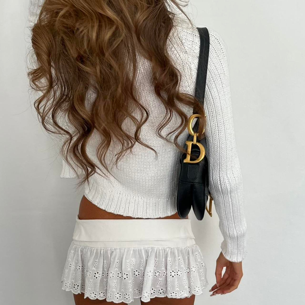 Vintage 2000s Abercrombie & Fitch white knitted cardigan sweater