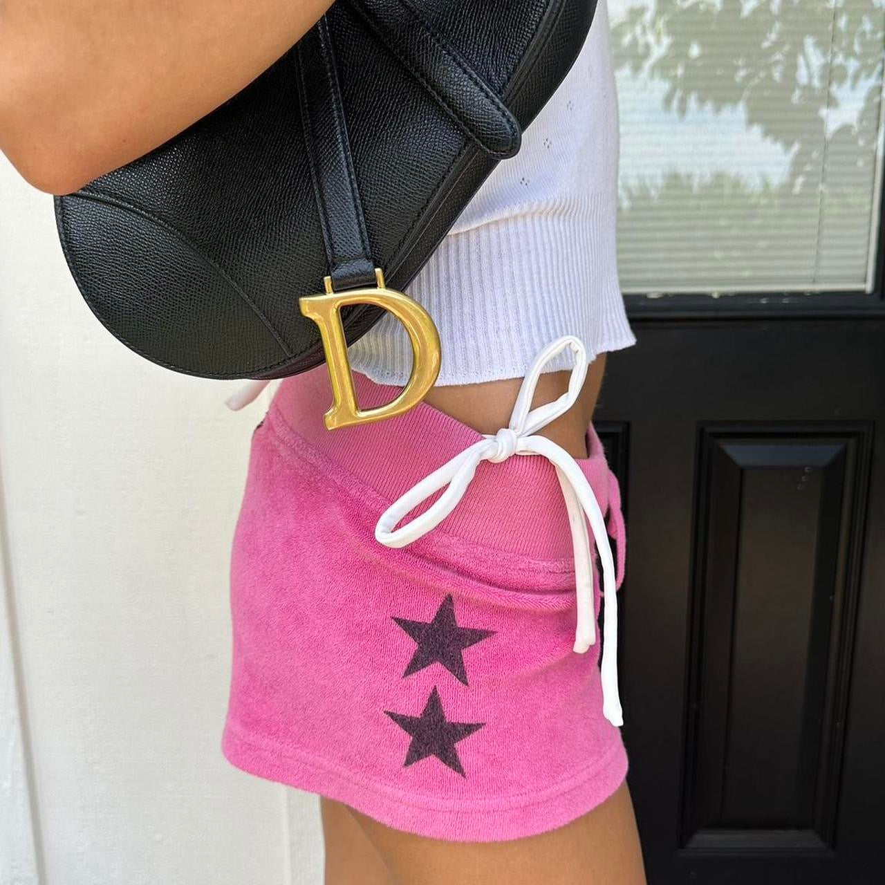 Vintage 90’s pink star mini shorts