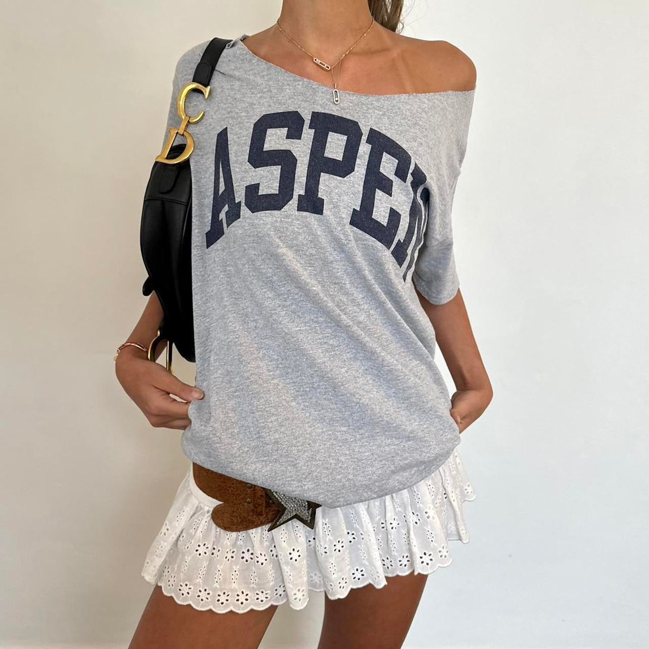 Vintage Aspen grey relaxed fit top