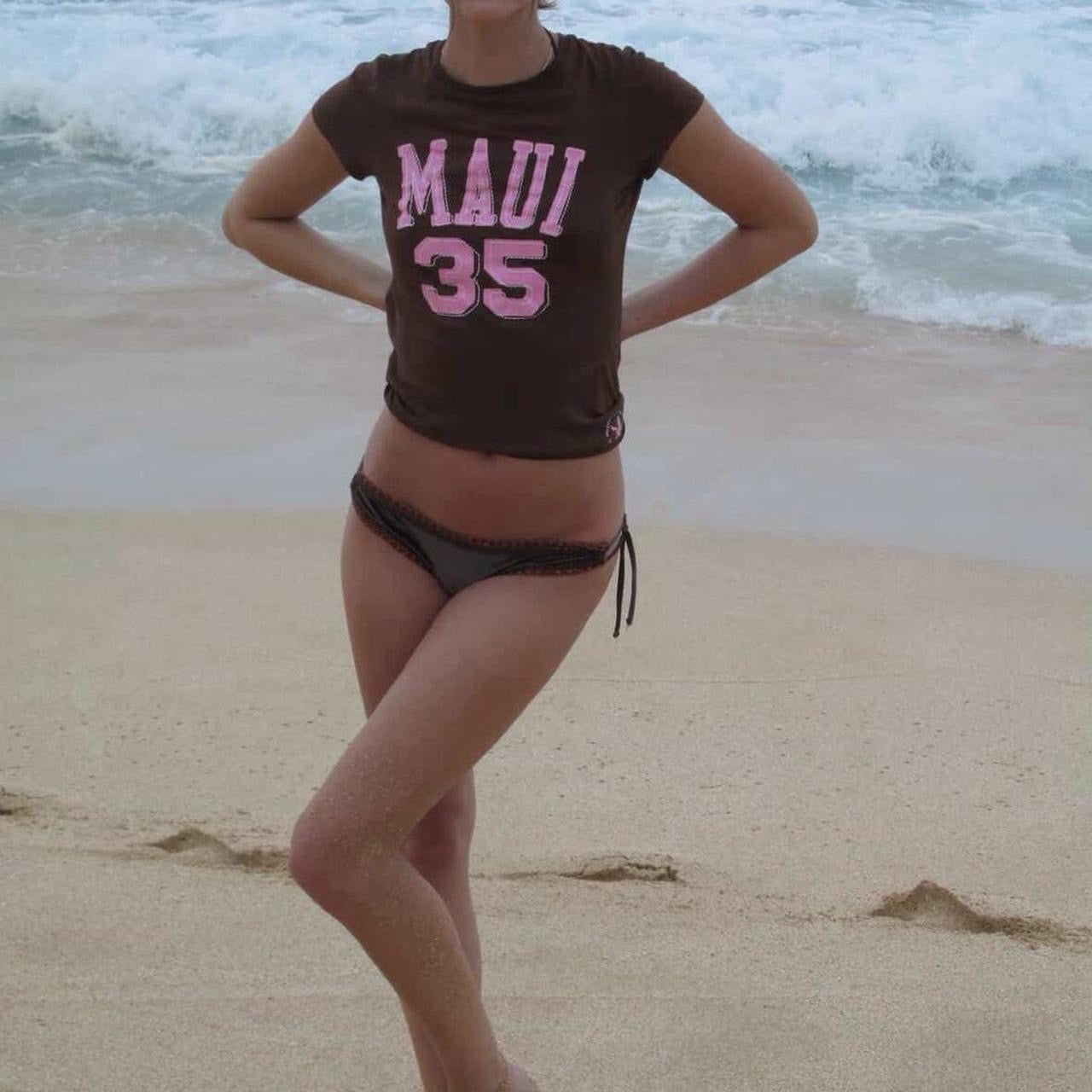 Vintage 90’s Maui brown baby tee