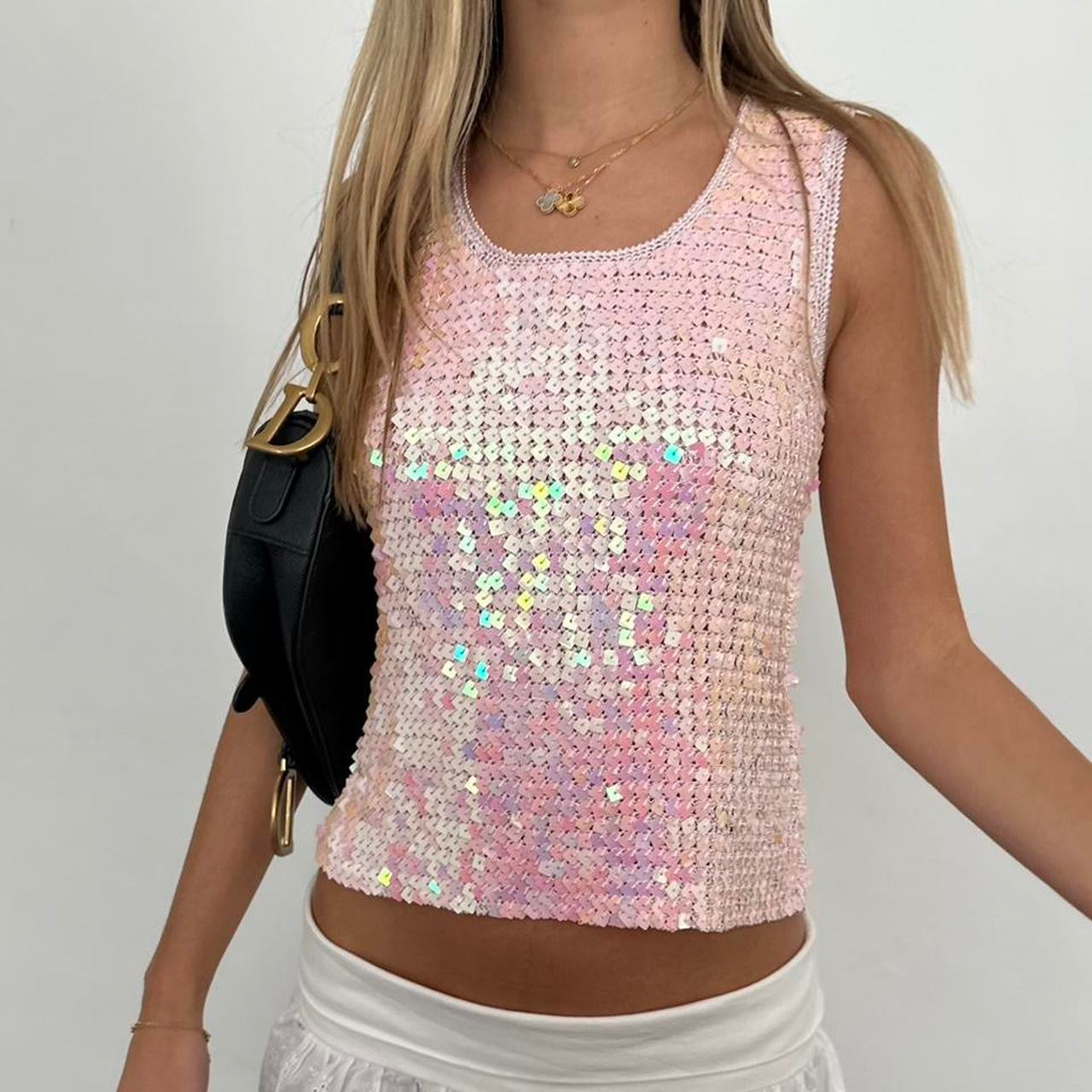 Vintage 90’s pink sequin top