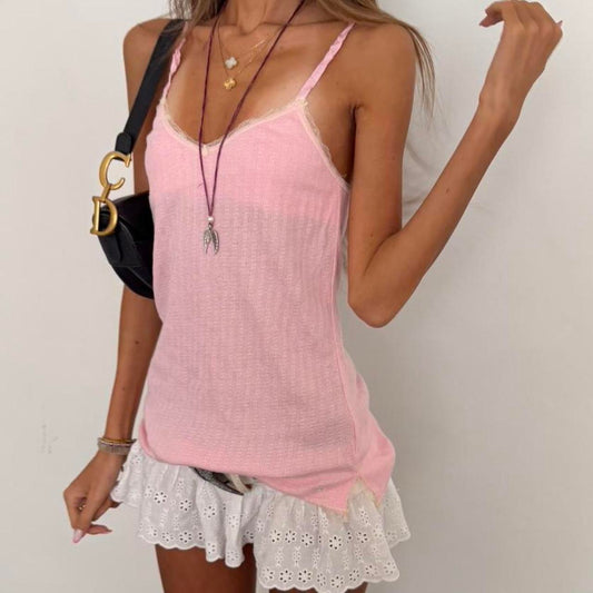 Vintage Abercrombie and Fitch 00s pink cami boho top