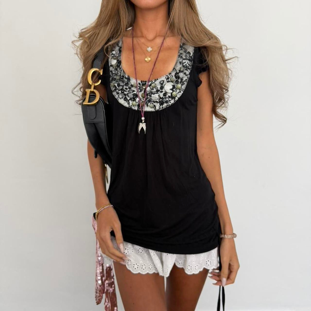 Vintage 90’s lace black top