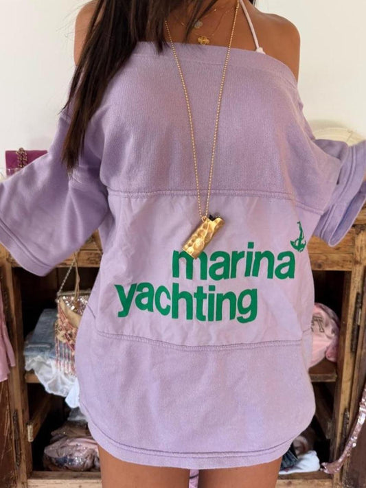 Vintage 90s Marina Yachting purple oversized sweater top