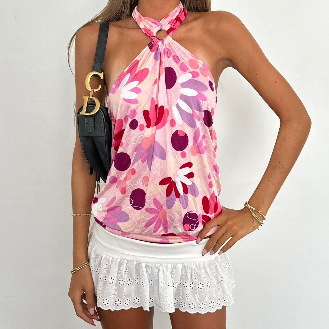 Vintage 90’s pink halter neck top