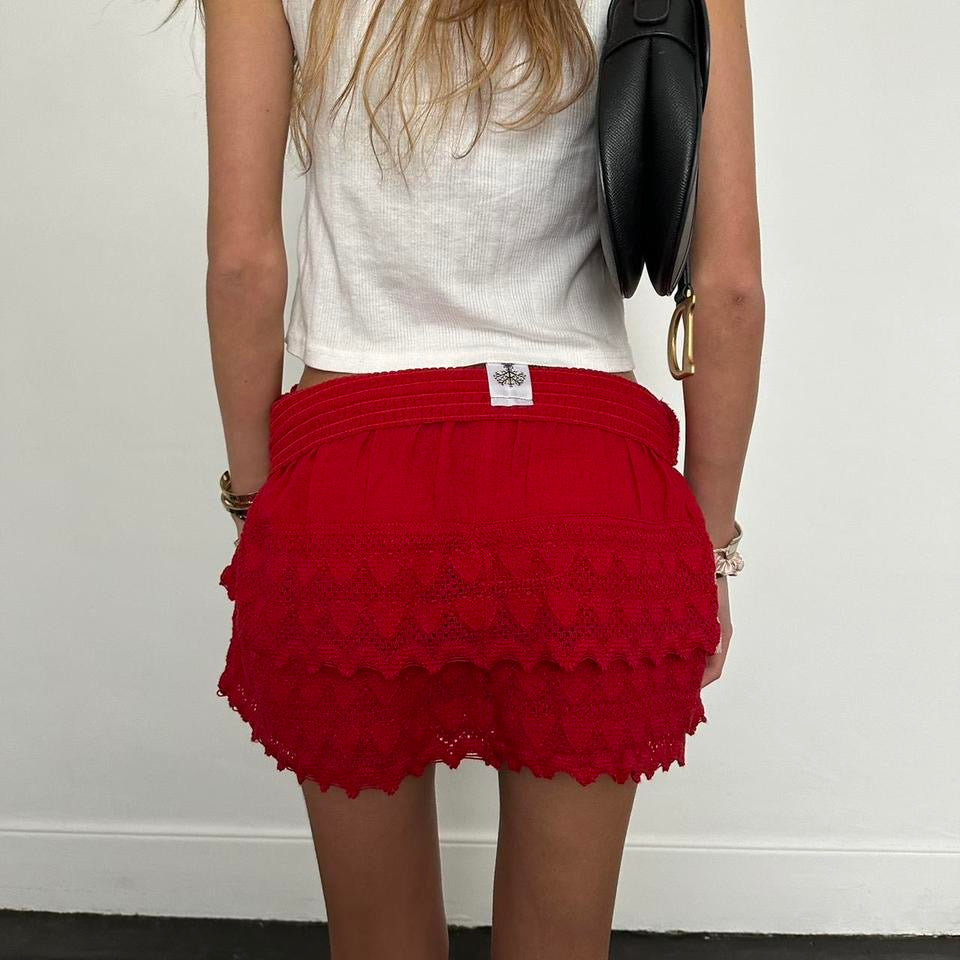 Vintage red heart mini skirt