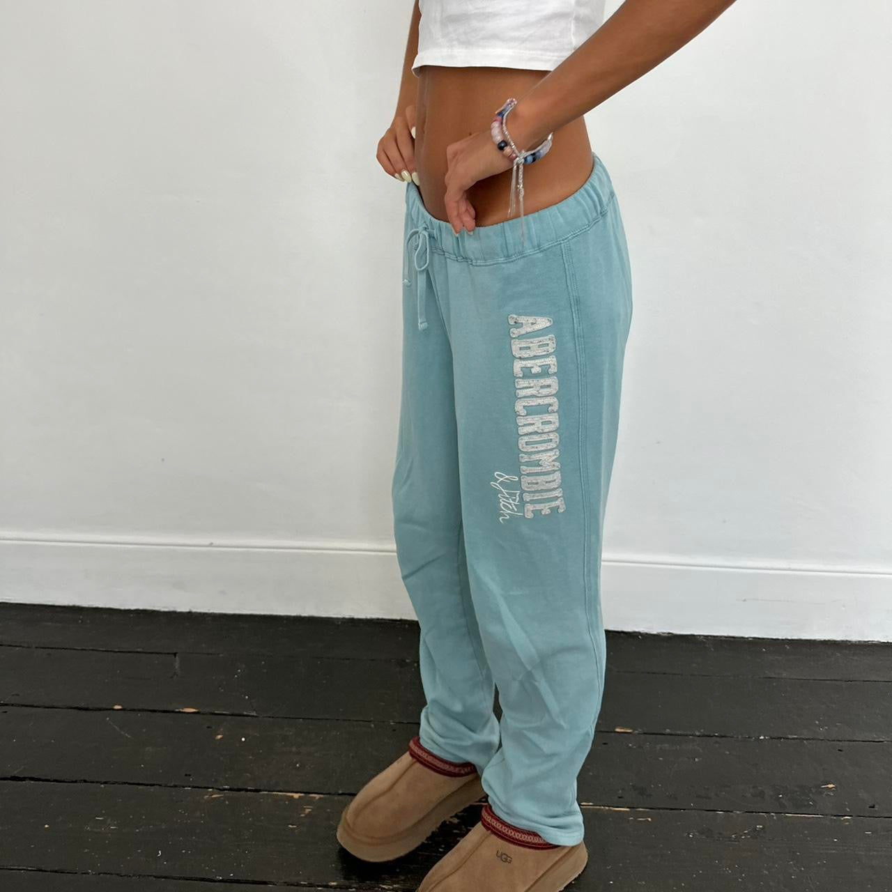 Vintage blue turquoise Abercrombie and Fitch 2000s sweatpants