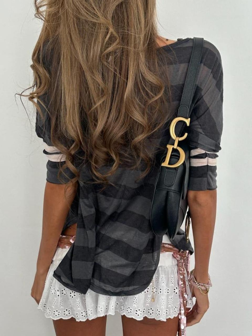 Vintage 00’s American girls league striped T-shirt