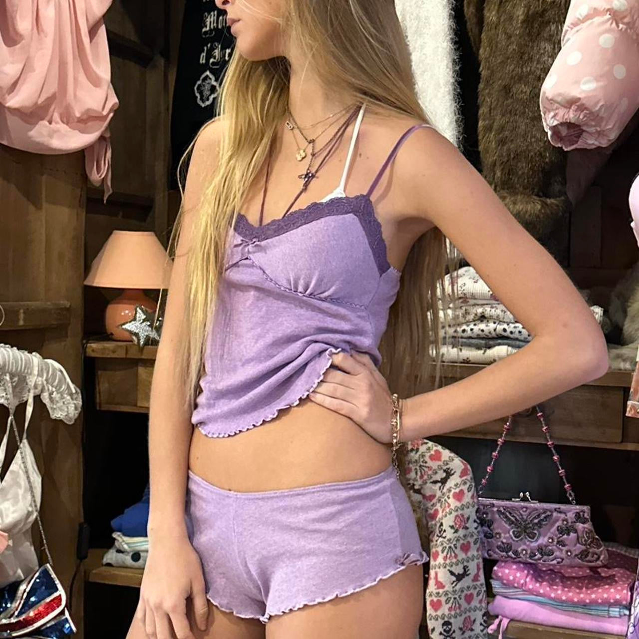 Vintage 90’s purple shorts and cami top