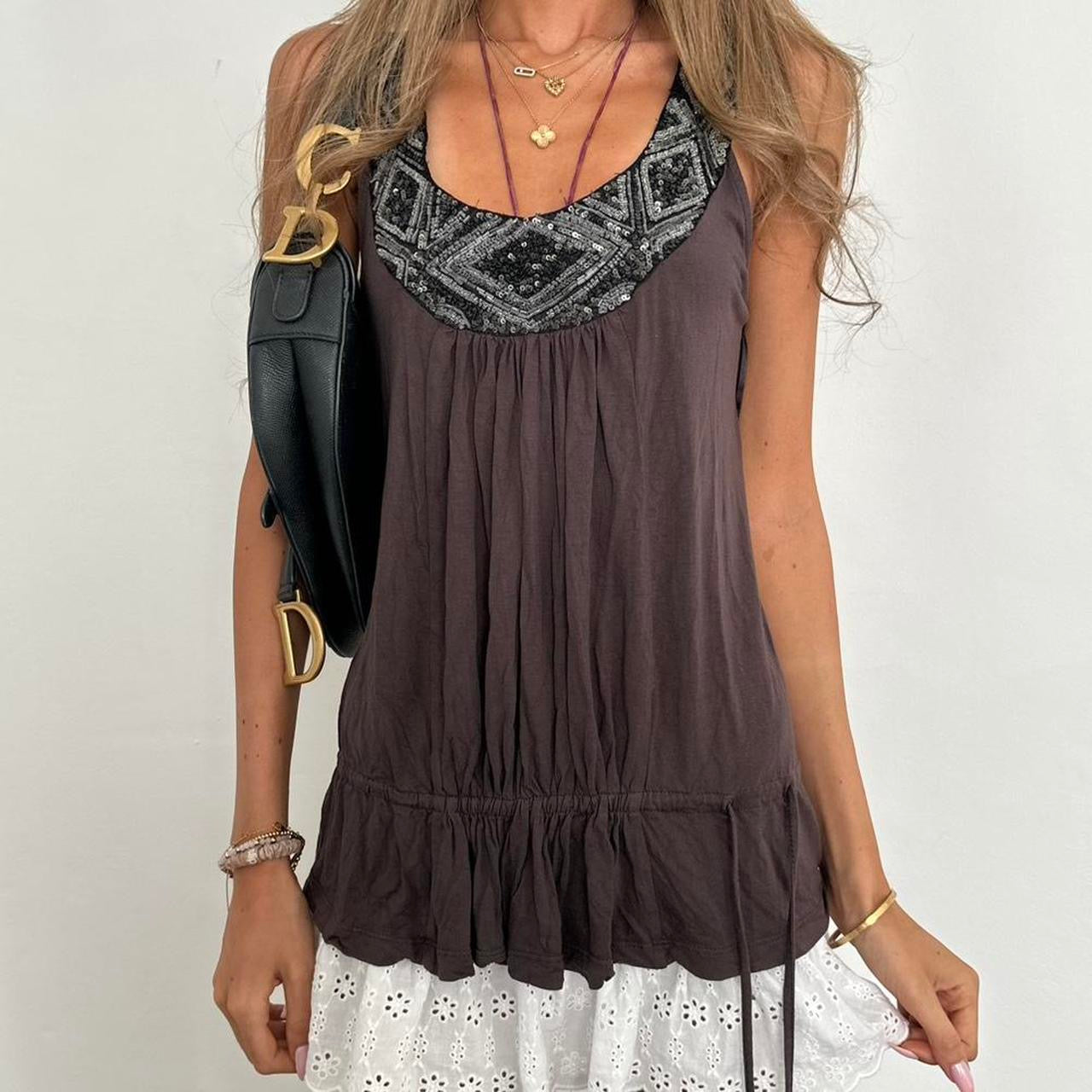 Vintage 2000’s brown sequin top