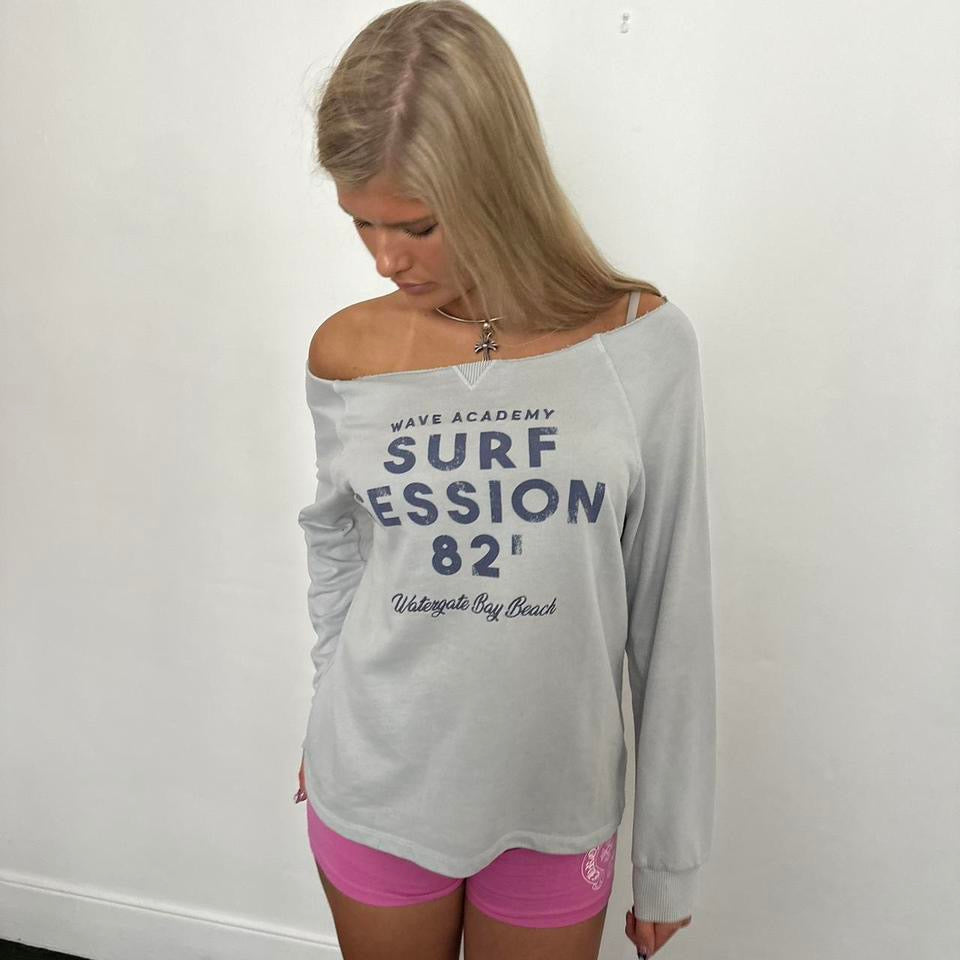 Vintage surf session grey sweatshirt