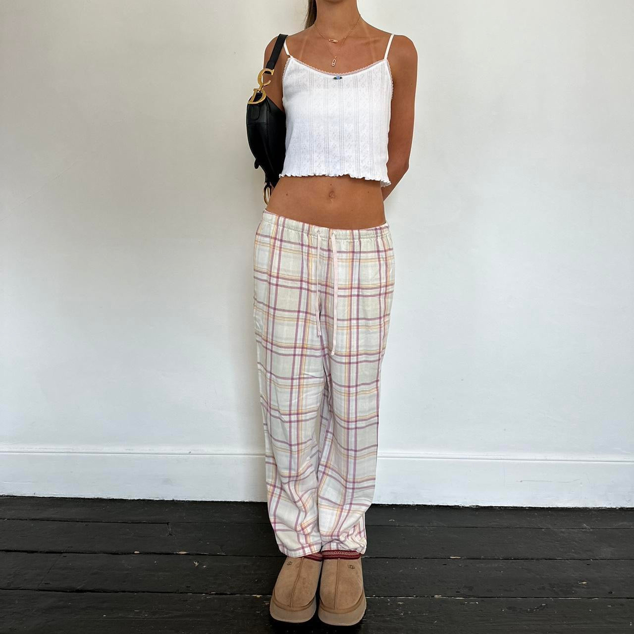 Vintage pastel plaid pants