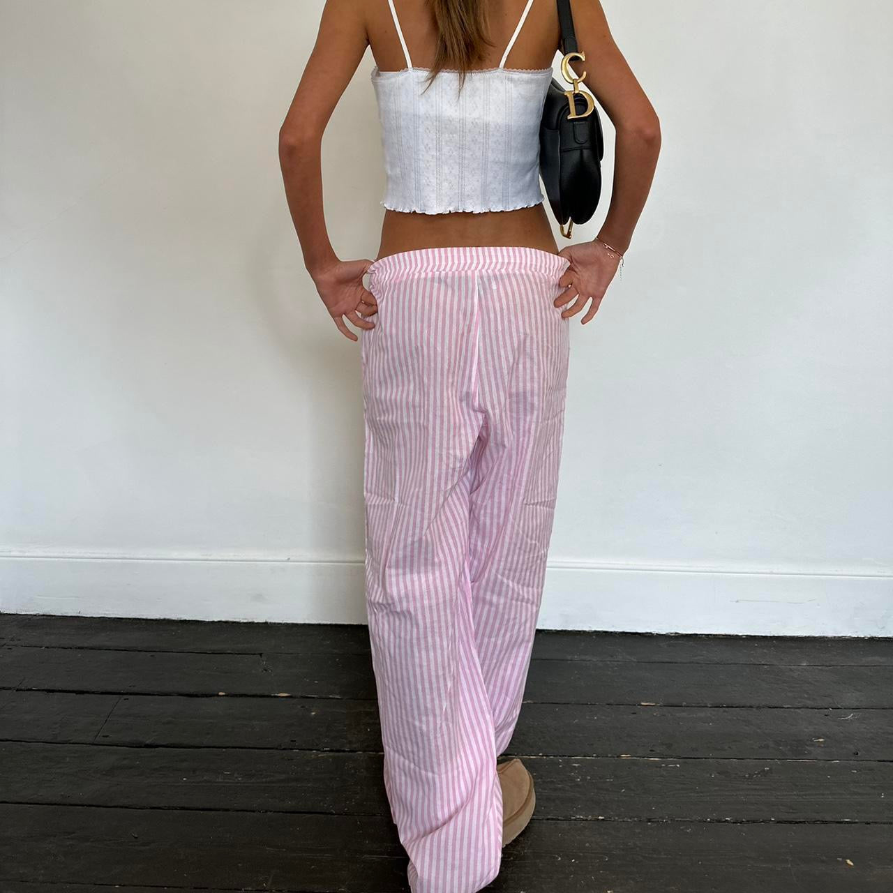 Vintage pink and white striped pants 🩷