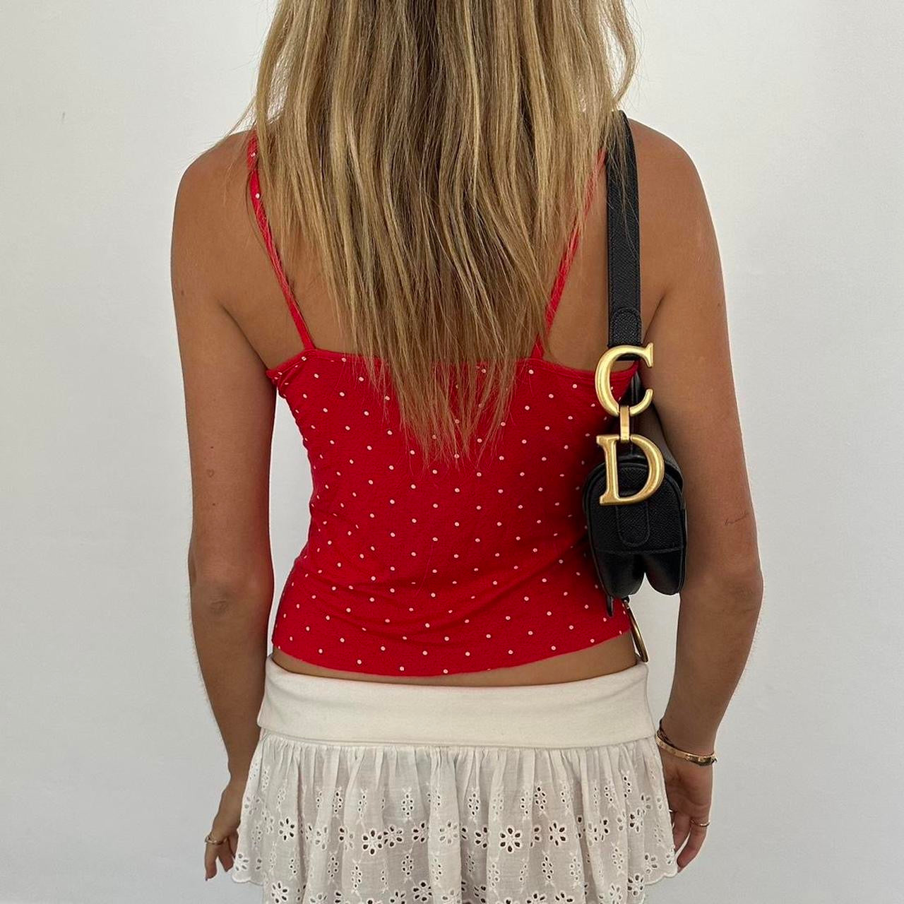 Vintage red polka dot cami top