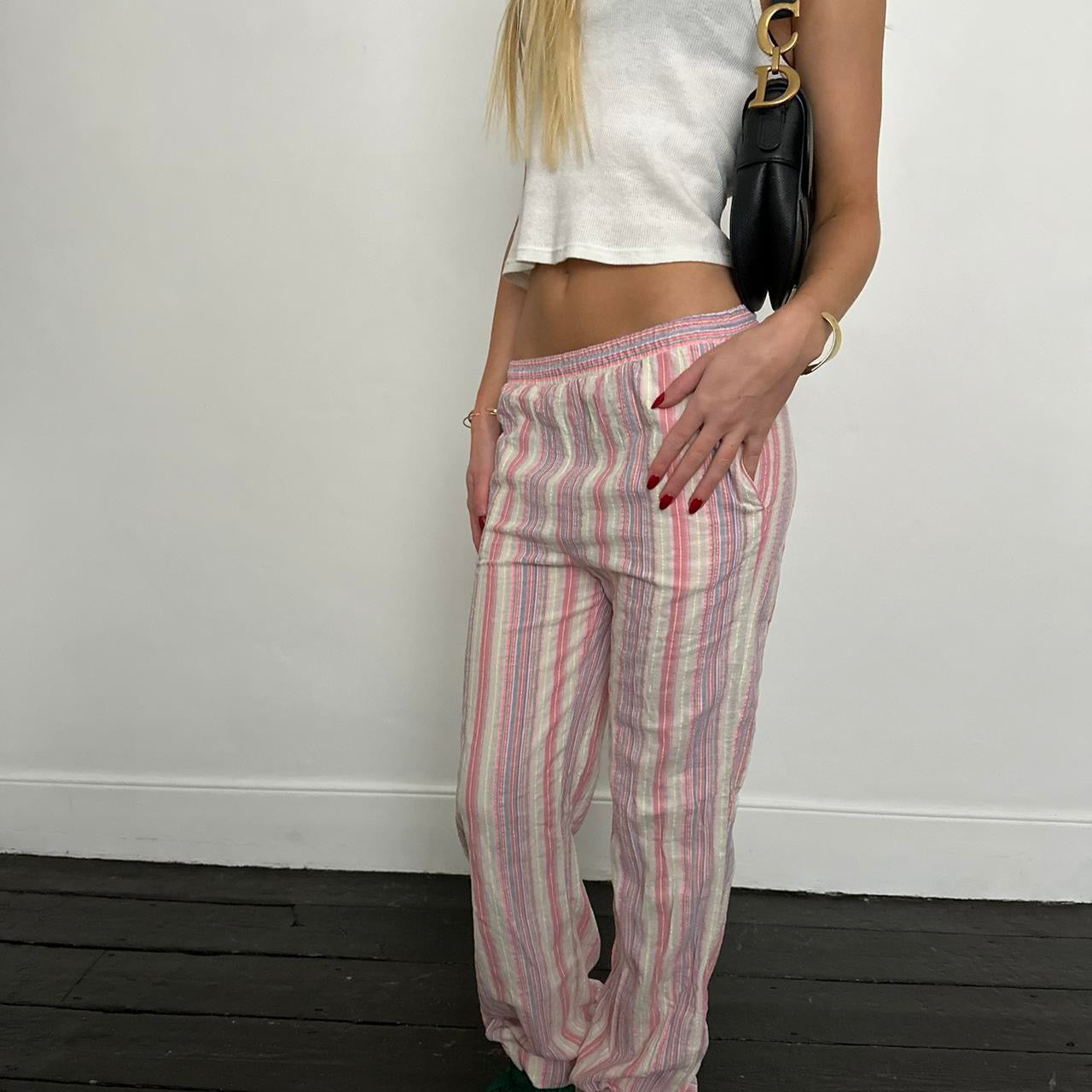 Vintage pastel striped pants