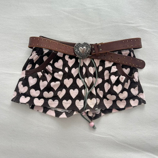 Vintage 2000’s RARE Juicy Couture terry heart print shorts ♡