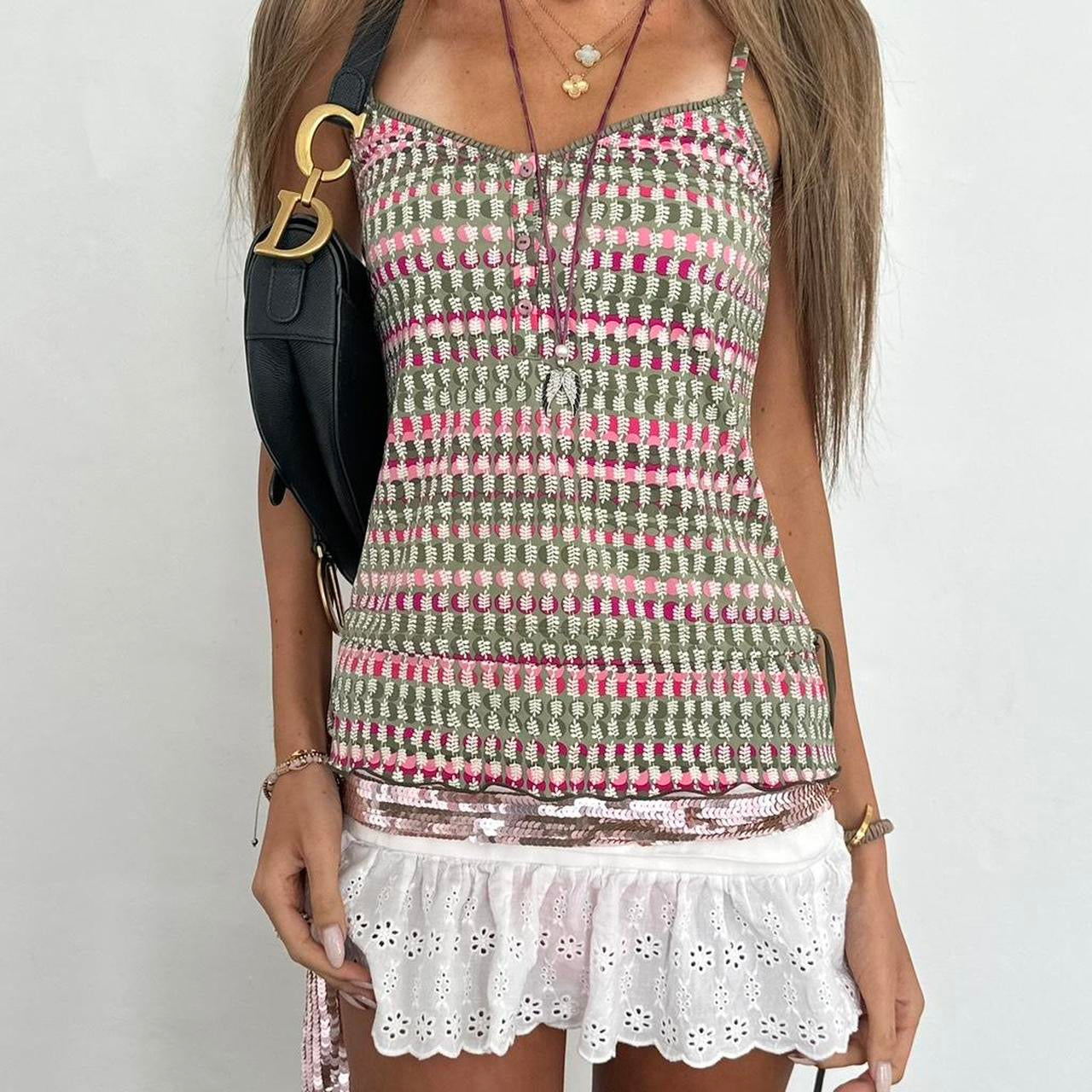 Vintage 00s colourful cami boho summer top