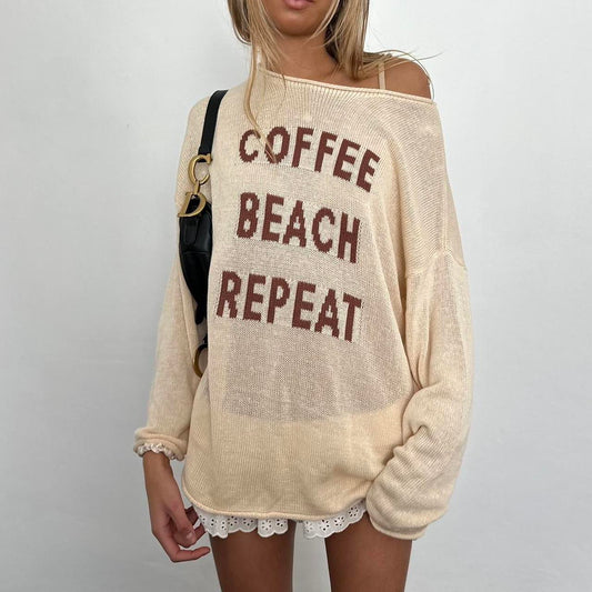 Vintage 2000’s coffee beach repeat sweater