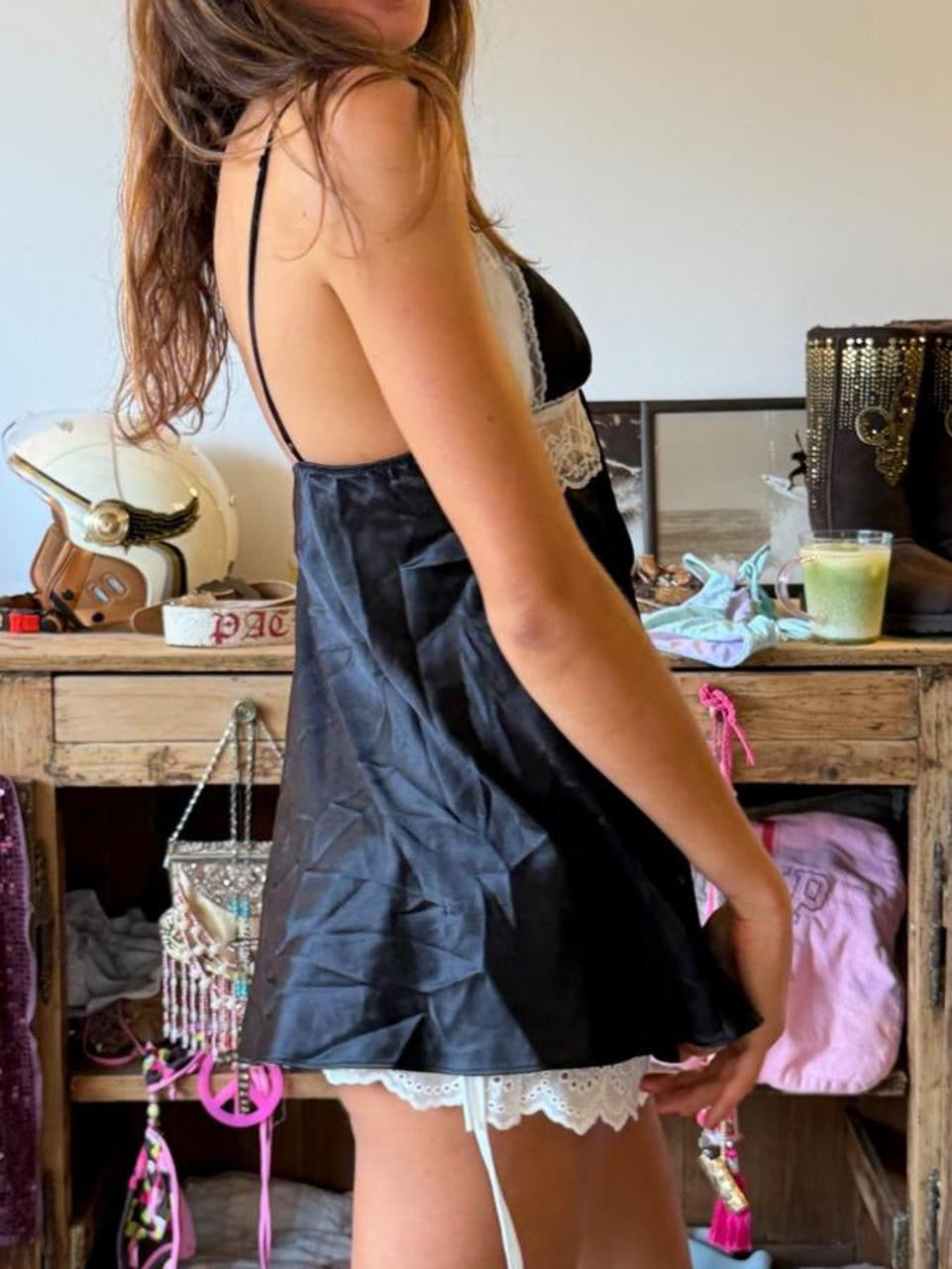 Vintage 00’s black babydoll Victoria’s Secret top