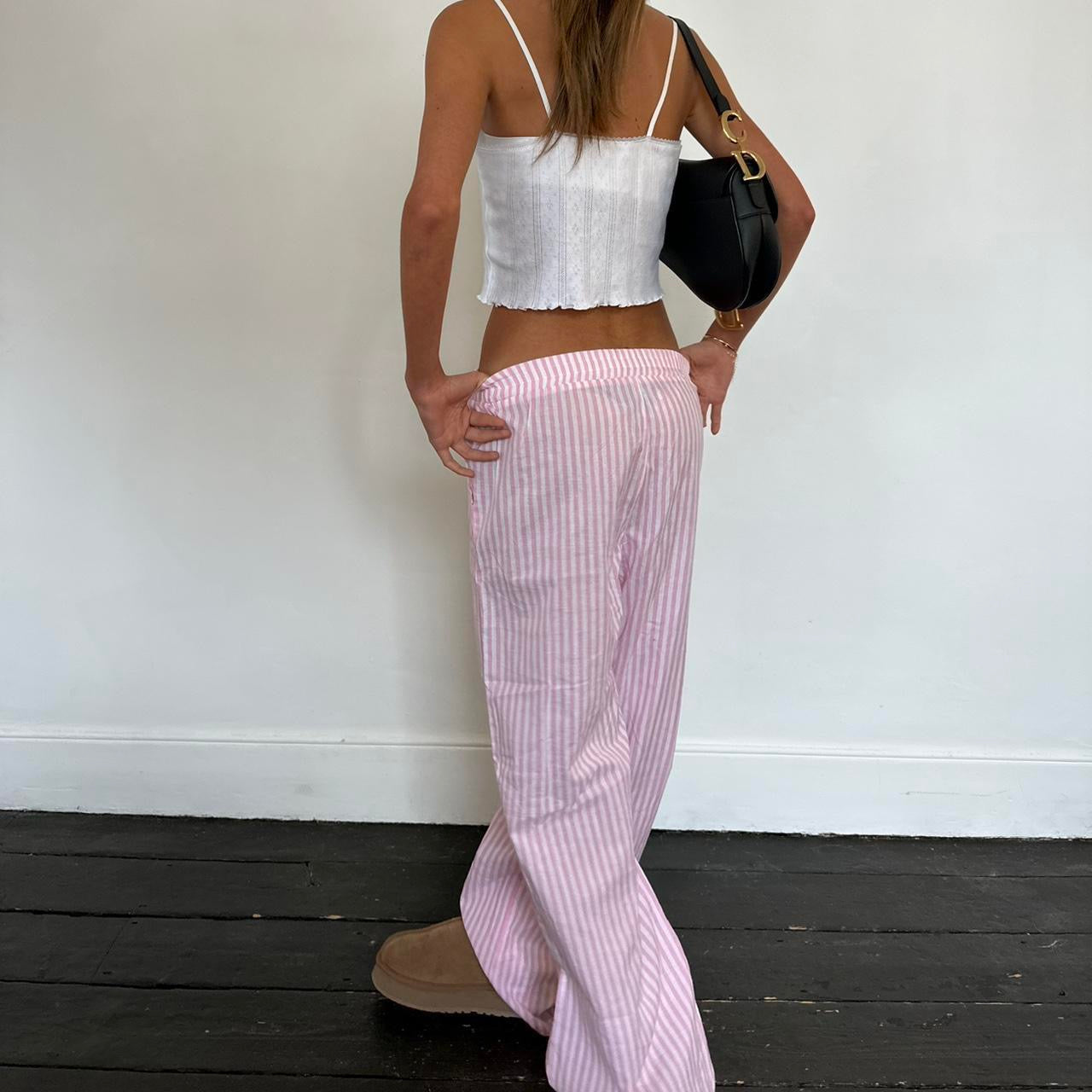 Vintage pink and white striped pants 🩷