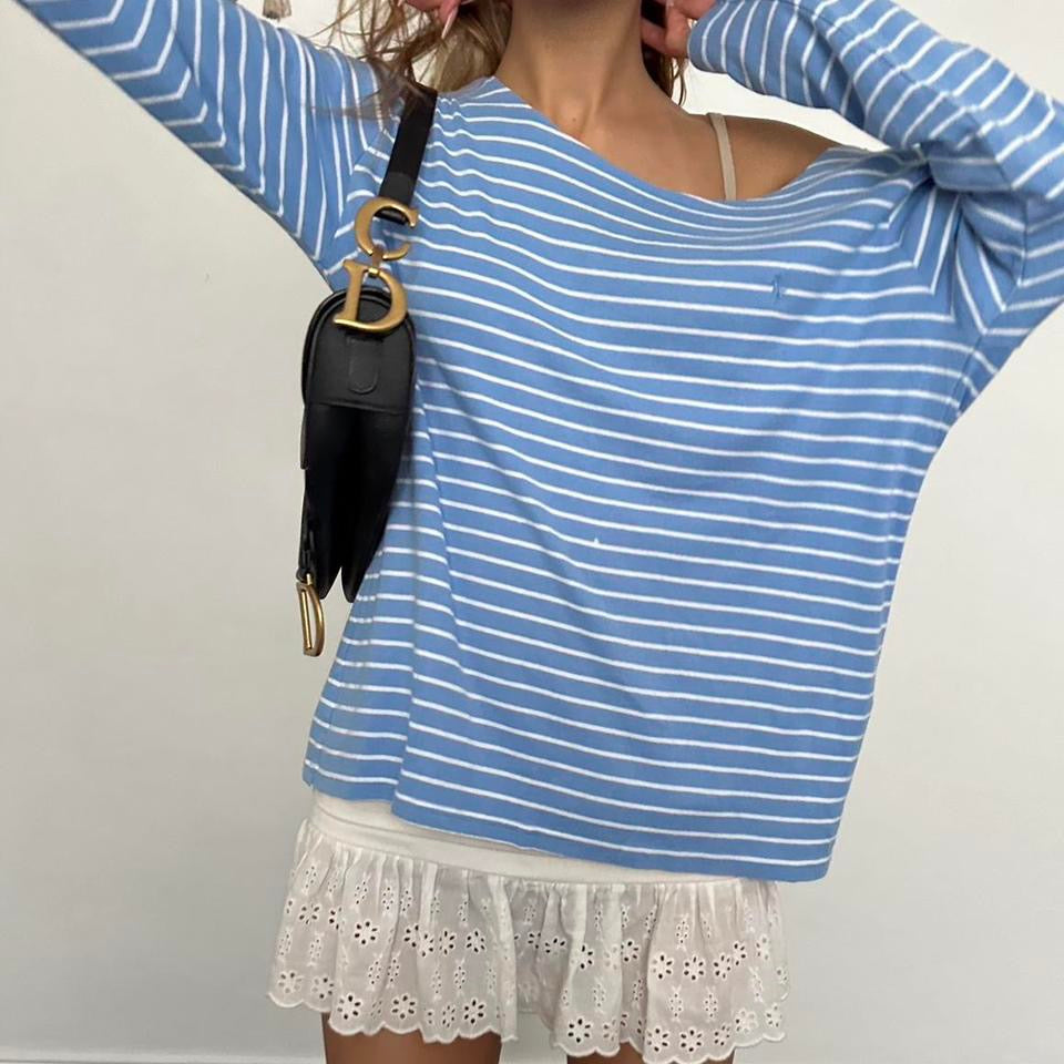 Vintage Ralph Lauren blue striped long sleeve top