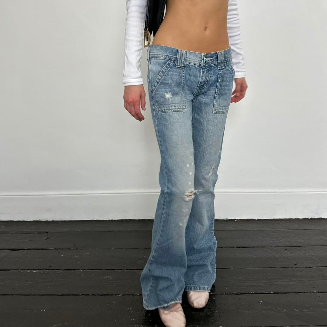 Vintage early 2000s Hollister blue wash bootcut jeans