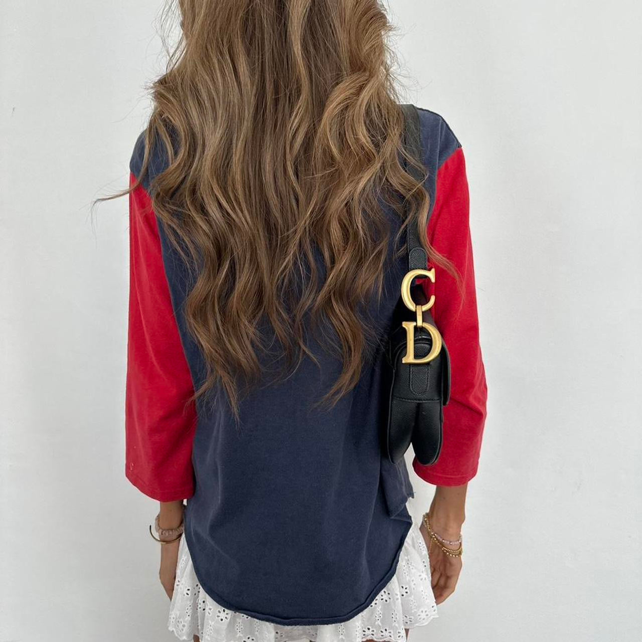 Vintage 90’s Polo Ralph Lauren navy and red jersey top