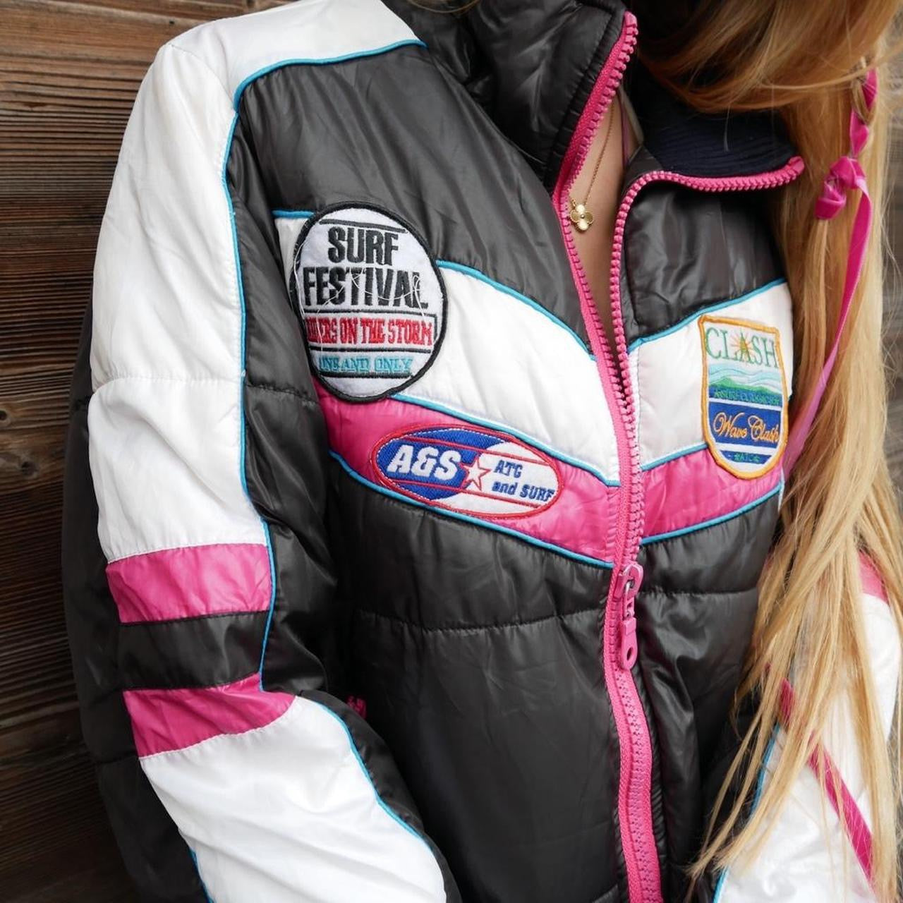 Vintage Surf Riders black & pink jacket