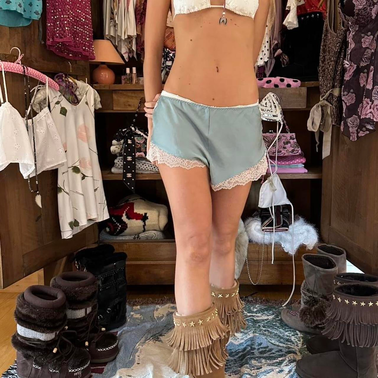 Vintage 90’s Victoria’s Secret silky blue shorts