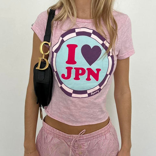 Vintage pink i love Japan baby tee
