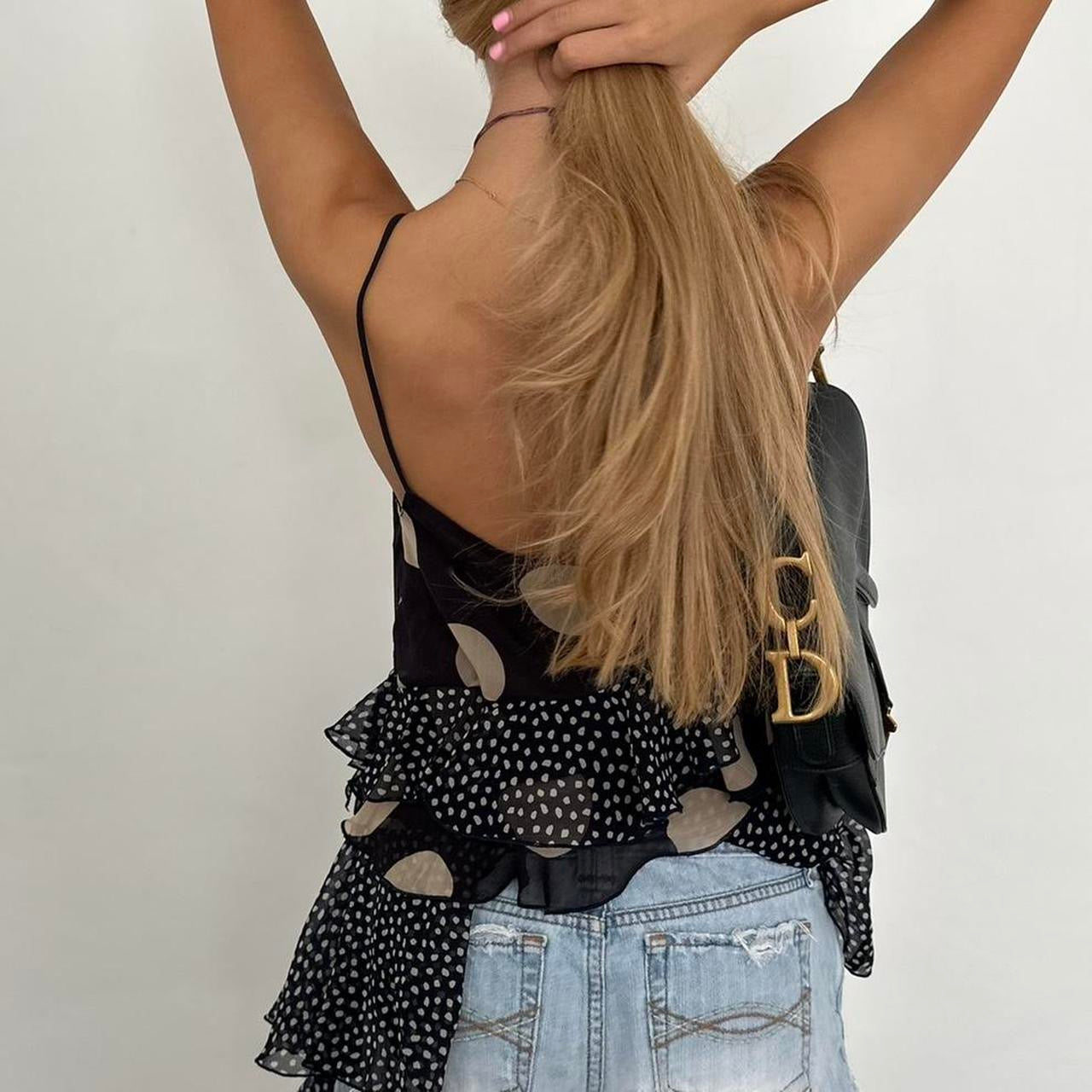 Vintage 2000’s polka dot asymmetrical top