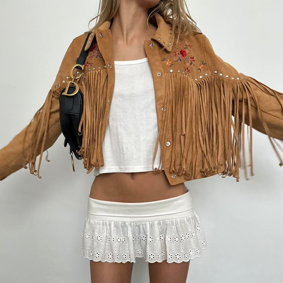 Vintage 2000’s fringe embroidered jacket