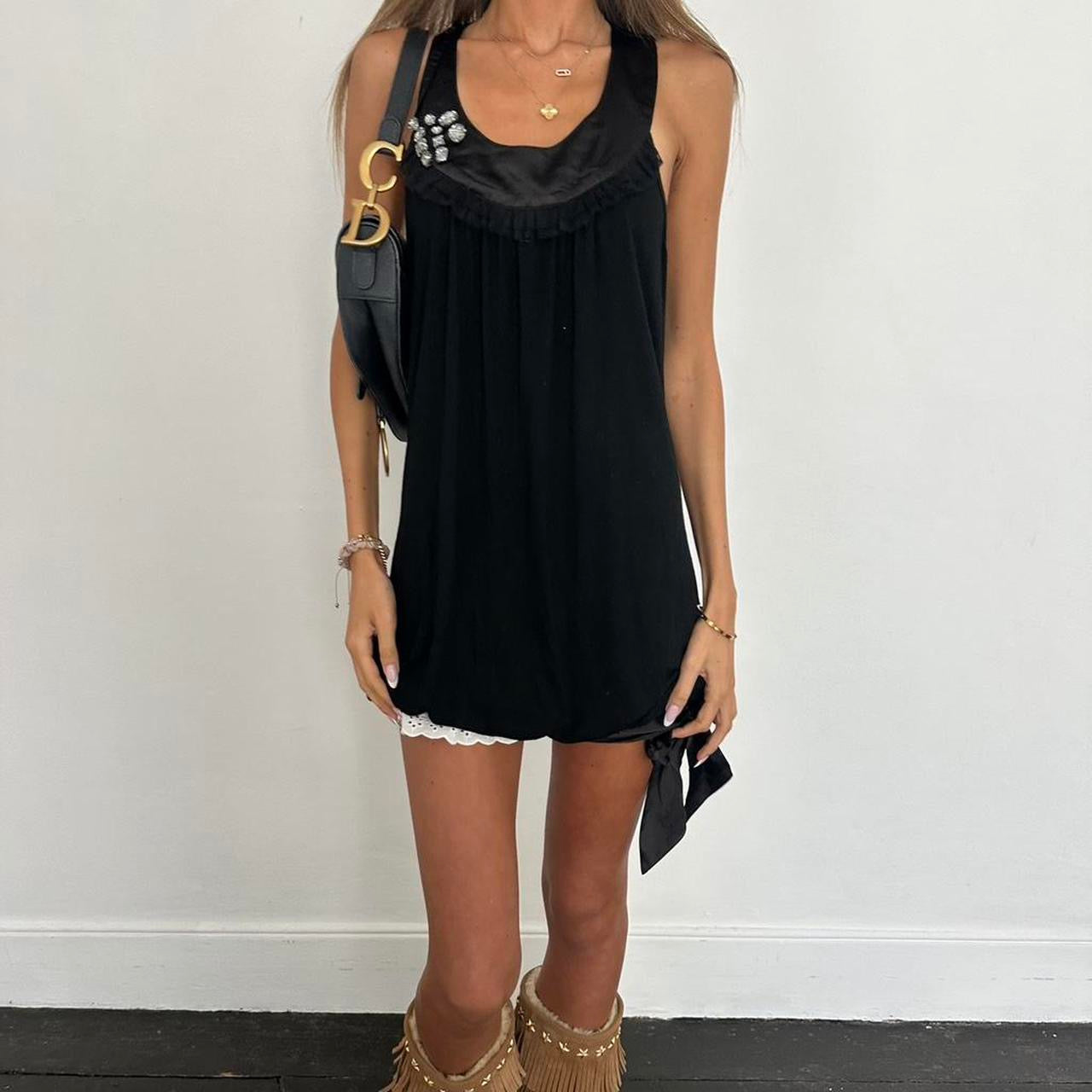 Vintage 2000’s black tie up dress