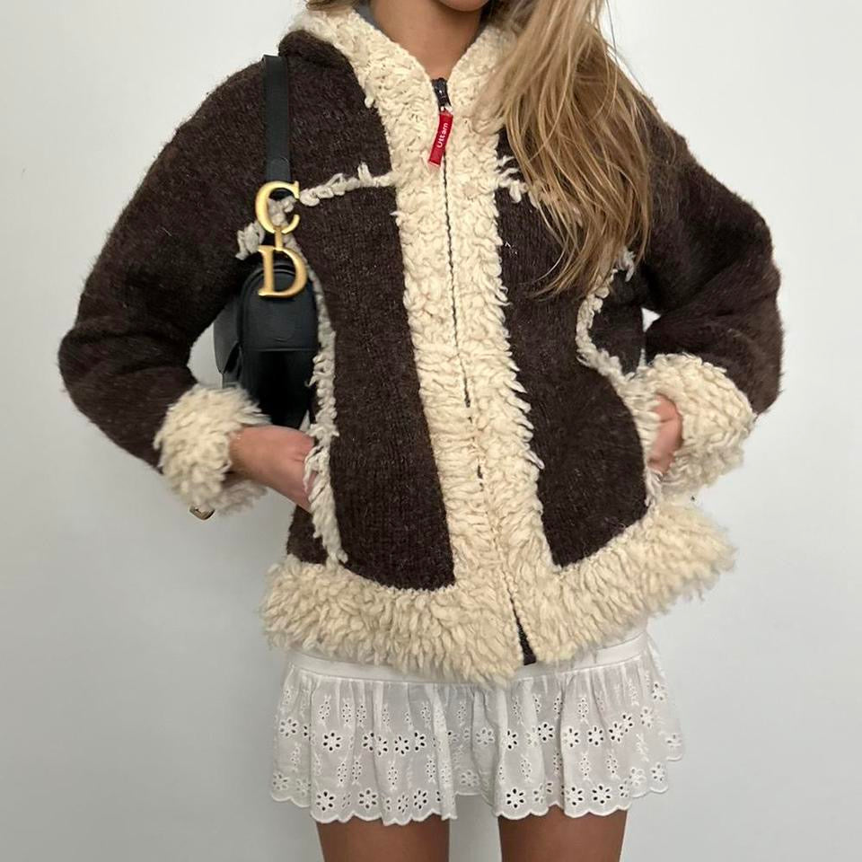 Vintage knitted brown jacket